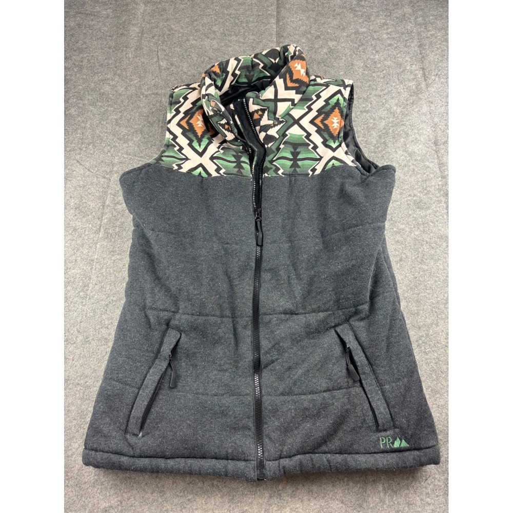 Powder River Outfitters Panhandle Vest Womens L Southwestern Aztec Grey Zip